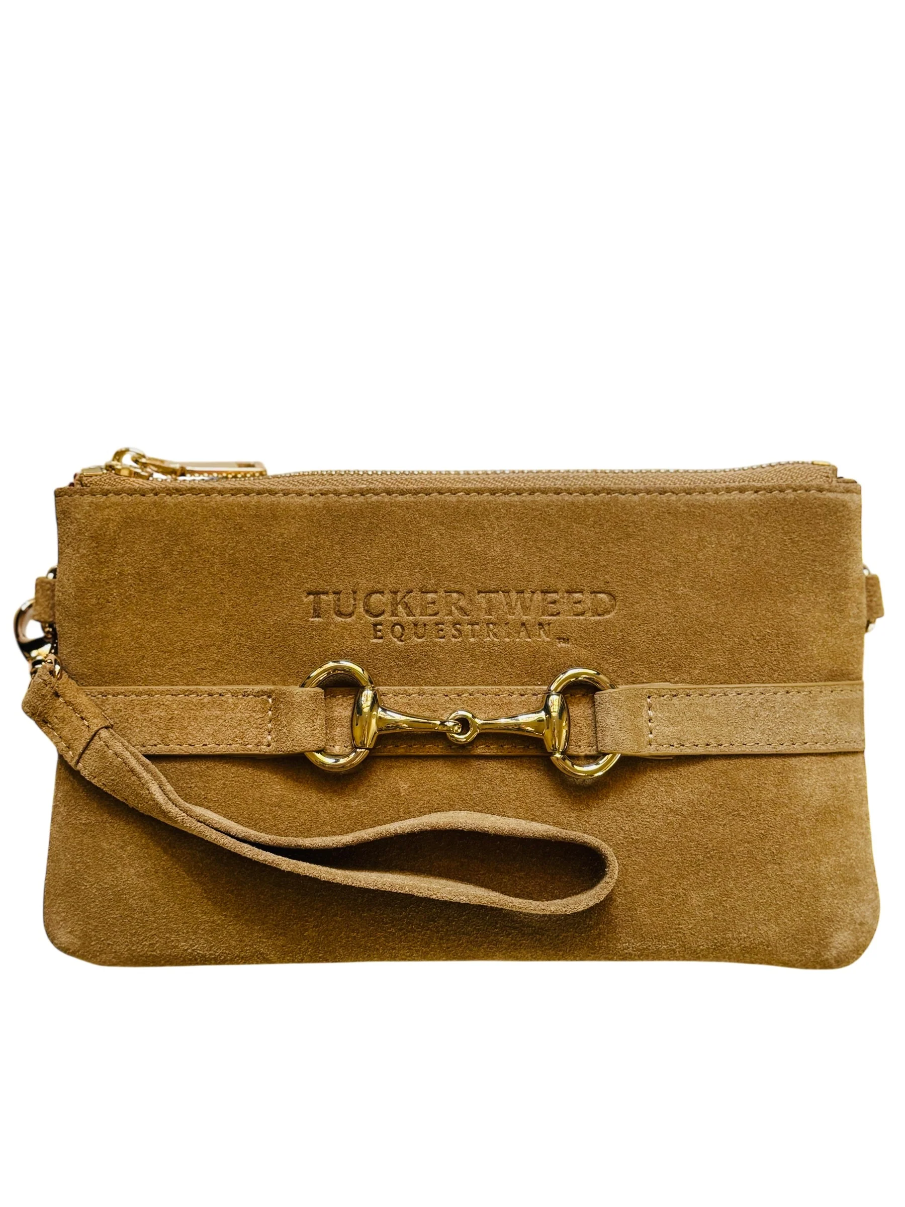 Tucker Tweed Equestrian Wellington Wristlet Milk Chocolate Suede Edition - Image 4